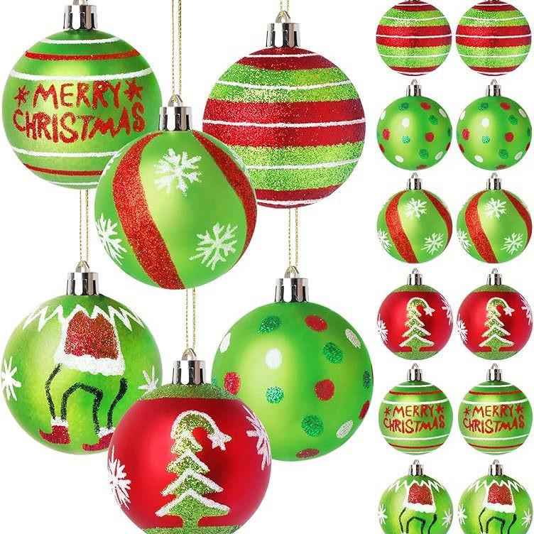 Grinch Christmas Ball Set: 6CM Hand-Painted Ornaments for Tree Decoration 6CM