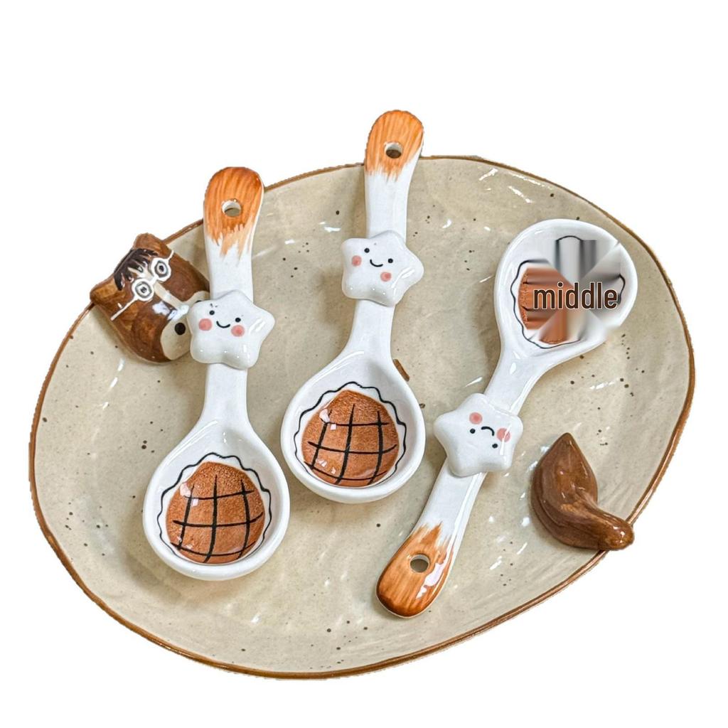 Long-Handled Ceramic Soup and Dessert Spoon Set: Cute, High-Value Spoons for Ice Cream and Coffee.