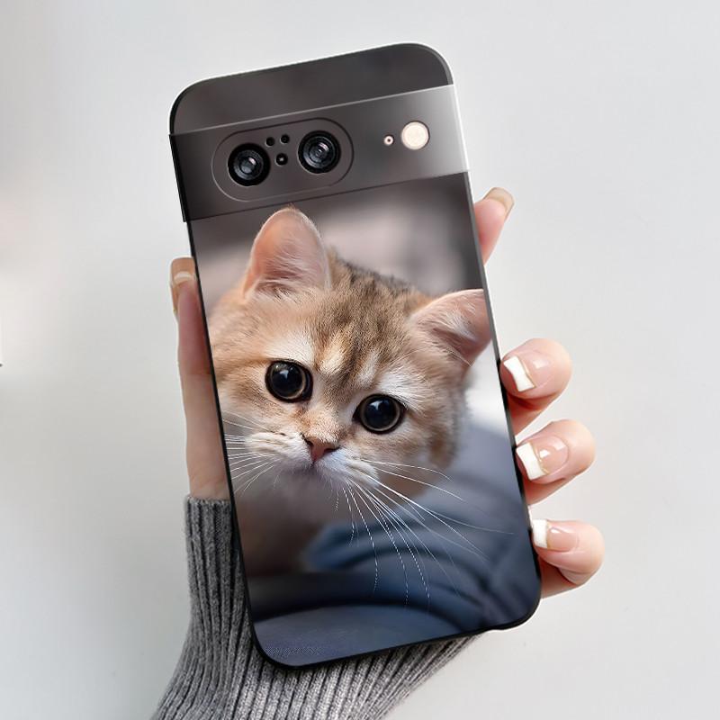 Casing For Google Pixel 8 Pro 8A Case Aesthetic Fashion Cute Cat Soft Silicone Shockproof Back Cover Ultra Slim Thin Phone Case
