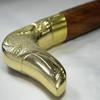Vintage Hundegriff Gehststock Massives Messing Holzstock Antiker Viktorianischer Stil Sammlergeschenk