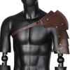 Medieval Shoulder Pauldron Adjustable Black Buckle Steampunk PU Leather Shoulder Armors Cover Cape Live Show DJ Club Men Costume