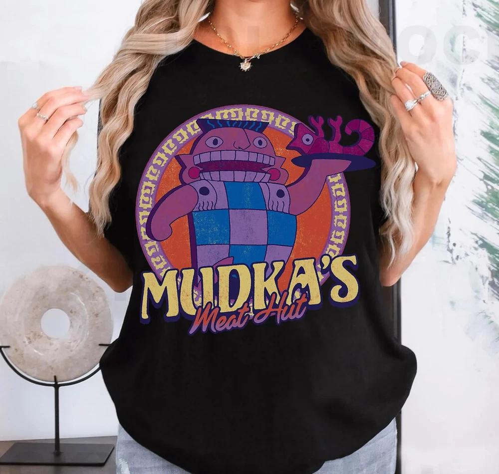 Emperors New Groove Mudkas Meat Hut Logo Shirt Inca Empire Restaurant S