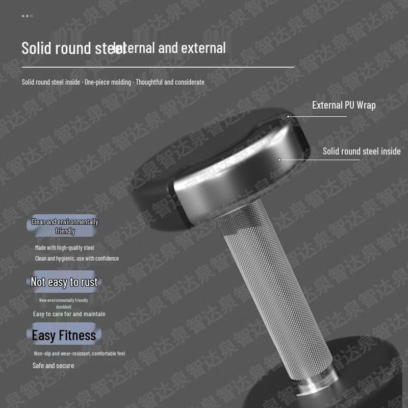QQD (Quan Zhi Da) Round Head Rubber Coated Dumbbells & Training Accessories
