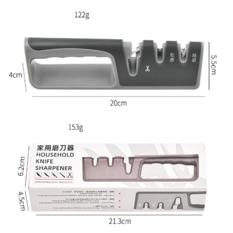 Professional Knife Sharpener Quick Edge Sharpening 3 in-1Fine & Coarse Grinding Kitchen Knife Scissor Sharpener Kitchen Supplies