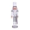 2Pcs 30CM Christmas Decorations Nutcracker Puppet Creative Wooden Handicraft Christmas Desktop Decorations Silver