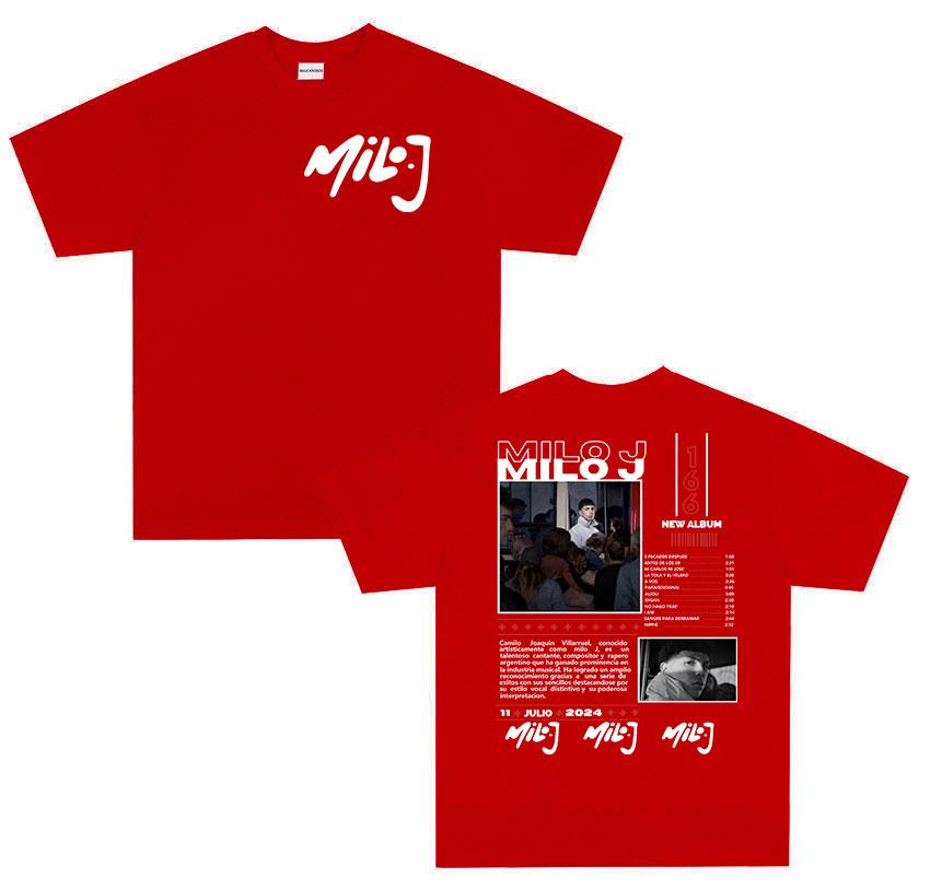 

Rapper Milo J 166 Tour 2025 album T Shirts Unisex Retro High Quality Short Sleeve Tshirts Oversized 100 Cotton TShirt Streetwear S