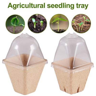 10Pcs Pulp Plant Cup Biodegradable Ventilation Holes Disposable with Lid Nursery Home Cultivation Pulp Mould Plant