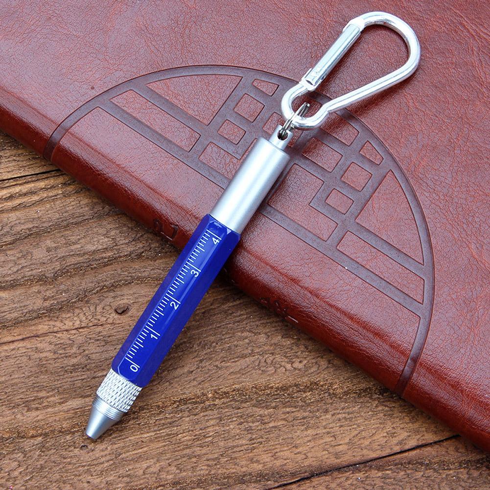 Multifunction Tool Pen Six-in-One Metal Pen Screwdriver Hexagonal Touch Screen Carabiner Small Scale Ballpoint Pen