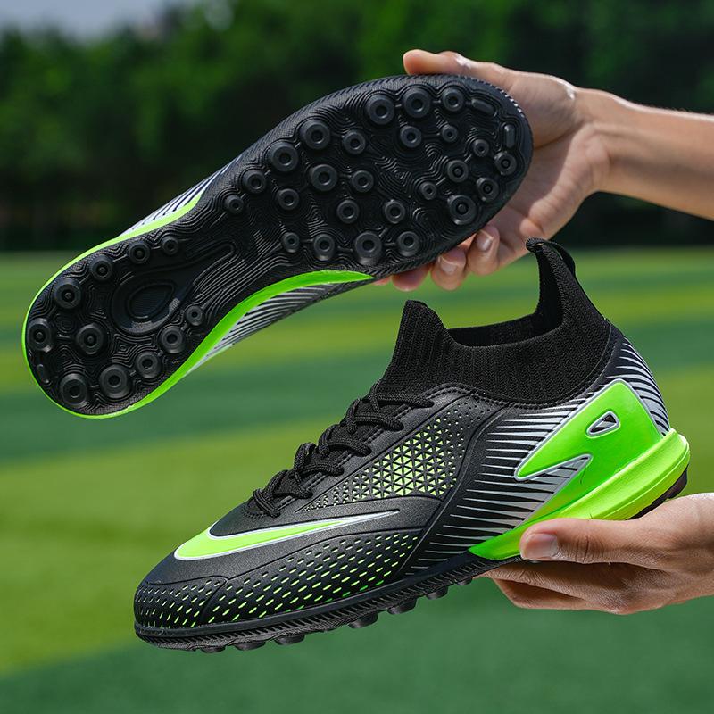 

2025 new high-top lace-up football shoes, young men and women, adult long nails and broken nails competition football shoes 45