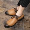 Trendy and Fashionable Derby Shoes Round Toe Lace Up Business Office Dress Shoes Wedding Banquet Shoes Size 38-48 Men Shoes