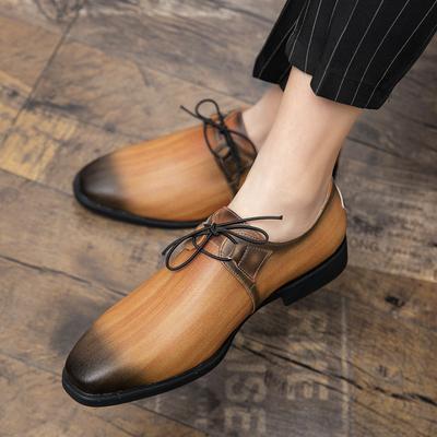 Trendige und modische Derby-Schuhe Runde Zehenpartie Schnürung Business Büro Kleiderschuhe Hochzeit Bankettschuhe Größe 38-48 Herrenschuhe