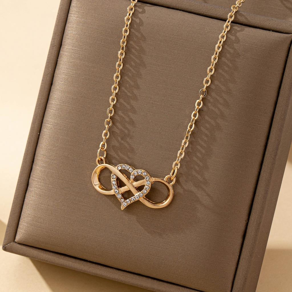 Love Forever Heart Pendant Necklace Jewelry Gifts Valentine's Day Jewelry Gifts