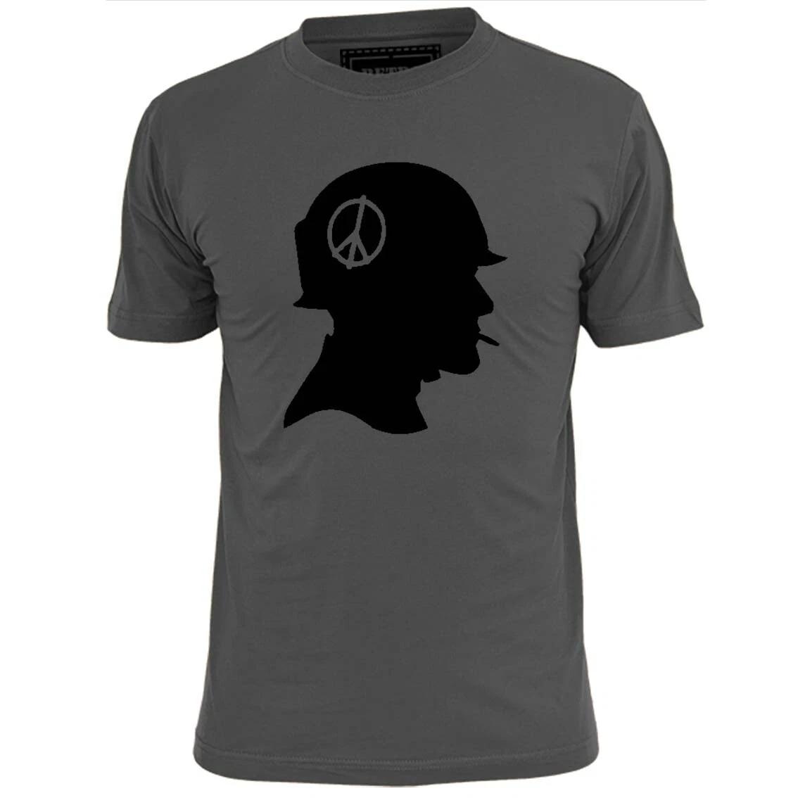 Mens Vietnam Soldier Peace CND Helmet T shirt Anti War S