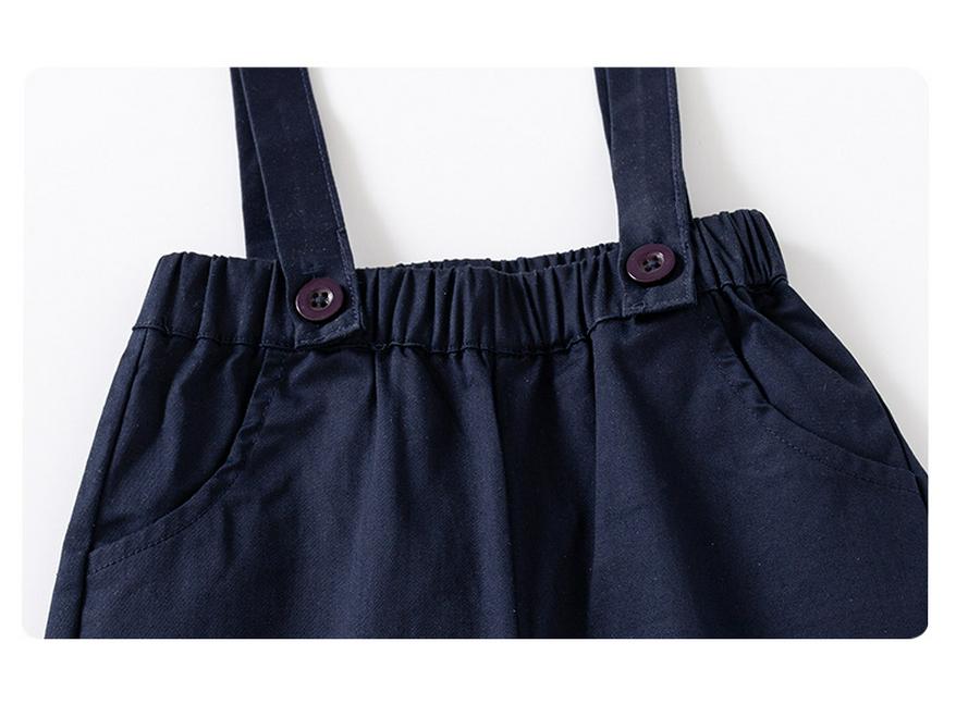 Boys' Spring/Summer First Birthday Outfit - Short-Sleeved Shirt & Long Overalls