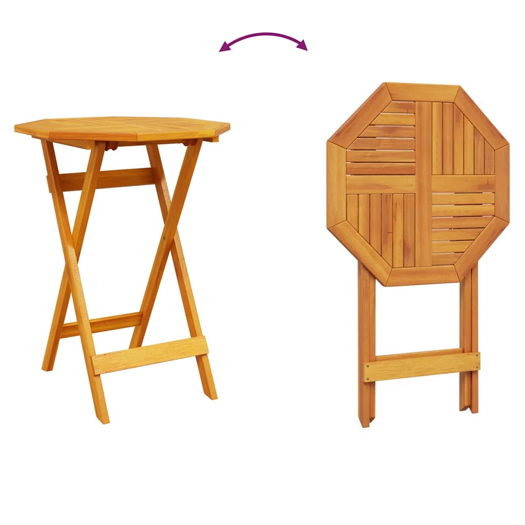 Folding Bistro Set 3 Pcs Brown Solid Acacia Wood