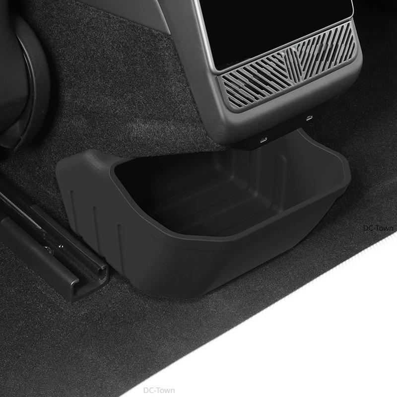 For Tesla 2024 New Model 3 Highland Rear Middle Storage Box Silicone Rear Floor Storage Box Organizer Car Interior Accessories
