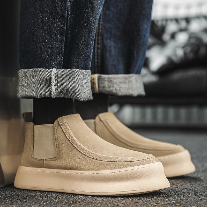 2024 neue Herrenschuhe mit dicker Sohle, lässiger Modetrend, Sport-Rindlederschuhe, vielseitige Herrenschuhe für Jugendliche 1202-J