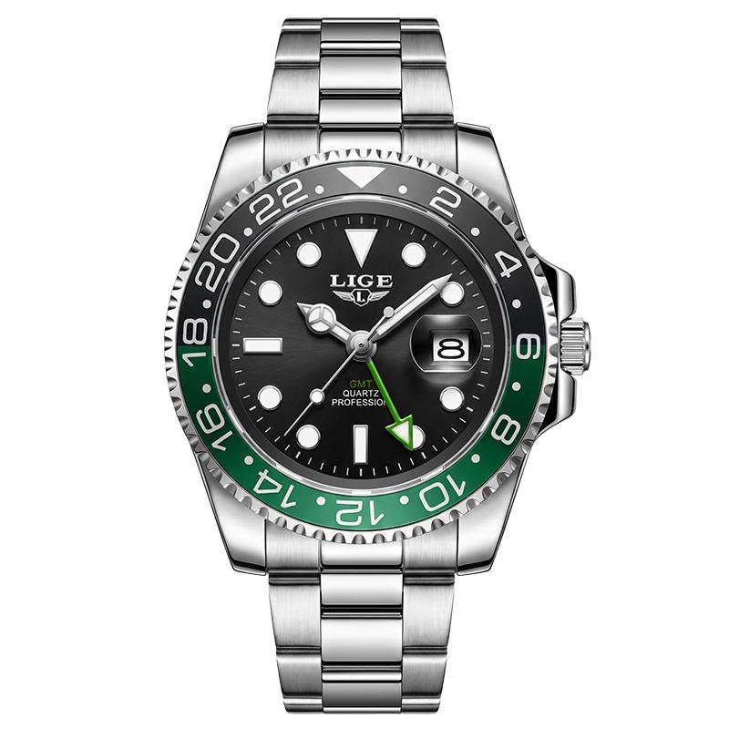 LIGE New Men's Quartz Watches Top Brand Luxury Stainless Steel Waterproof Luminous Date Business Mens Watches Relogio Masculino