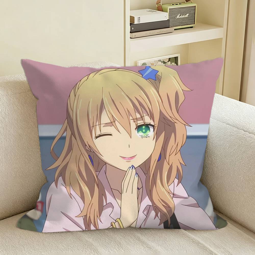 CCitrus GLAnime YYuzu Aihara Square Sofa Pillow Cover Solid Color Living Room Home Decor Cushion Case