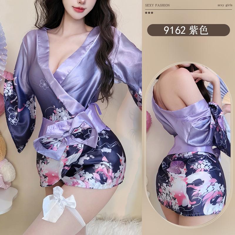 Sexy Underwear Perspective Japanese Kimono Bow Two-dimensional Open Cardigan Pure Temptation