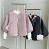 New Arrivals Open Run Balloon Round Neck 3 4 Cardigan Zip Quilted Jacket