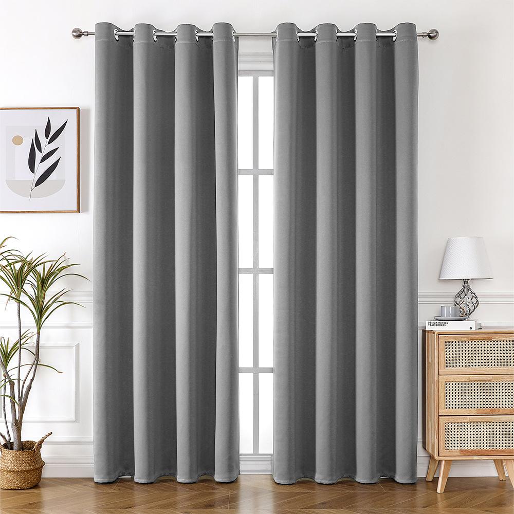 High-Precision Blackout Solid Color Curtain Cloth Window + Finished Fabric