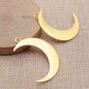 Engraved Crescent Moon Charm Star Pendant For Celestial Mystical Theme DIY Bracelet Necklace Jewelry Making Supplies