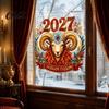 Classroom Decoration Supplies 2027 Year Sheep Window Decal, Russian Happy New Static Sticker, Zodiac Scratch Resistant Home Decor Goat Glass