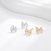 925 Sterling Silver Inlaid Zircon Bow Earrings for Women  Student Korean Sweet Jewelry Accessories