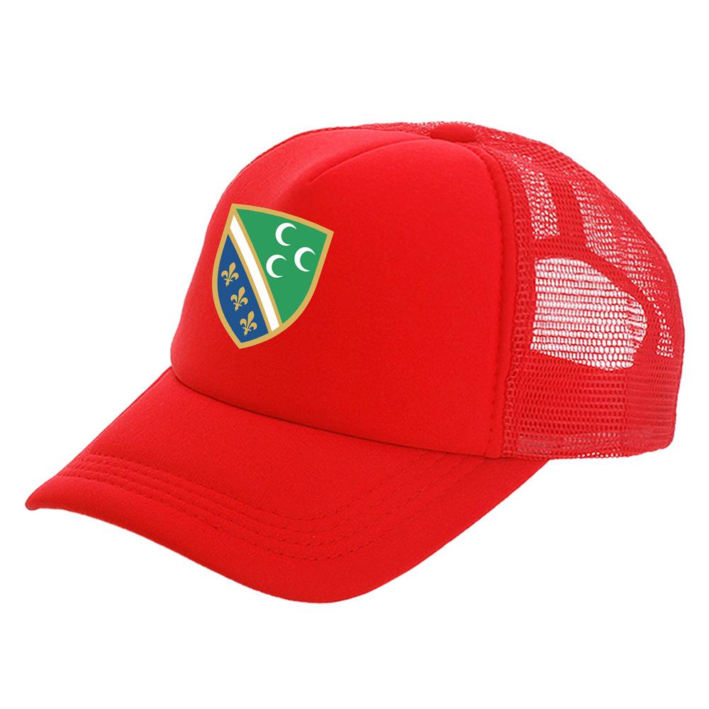 Bosniak National Flag In Sandzak Trucker Cap Summer Unisex Cool Bosnia Baseball Caps Unisex Mesh Net Hats