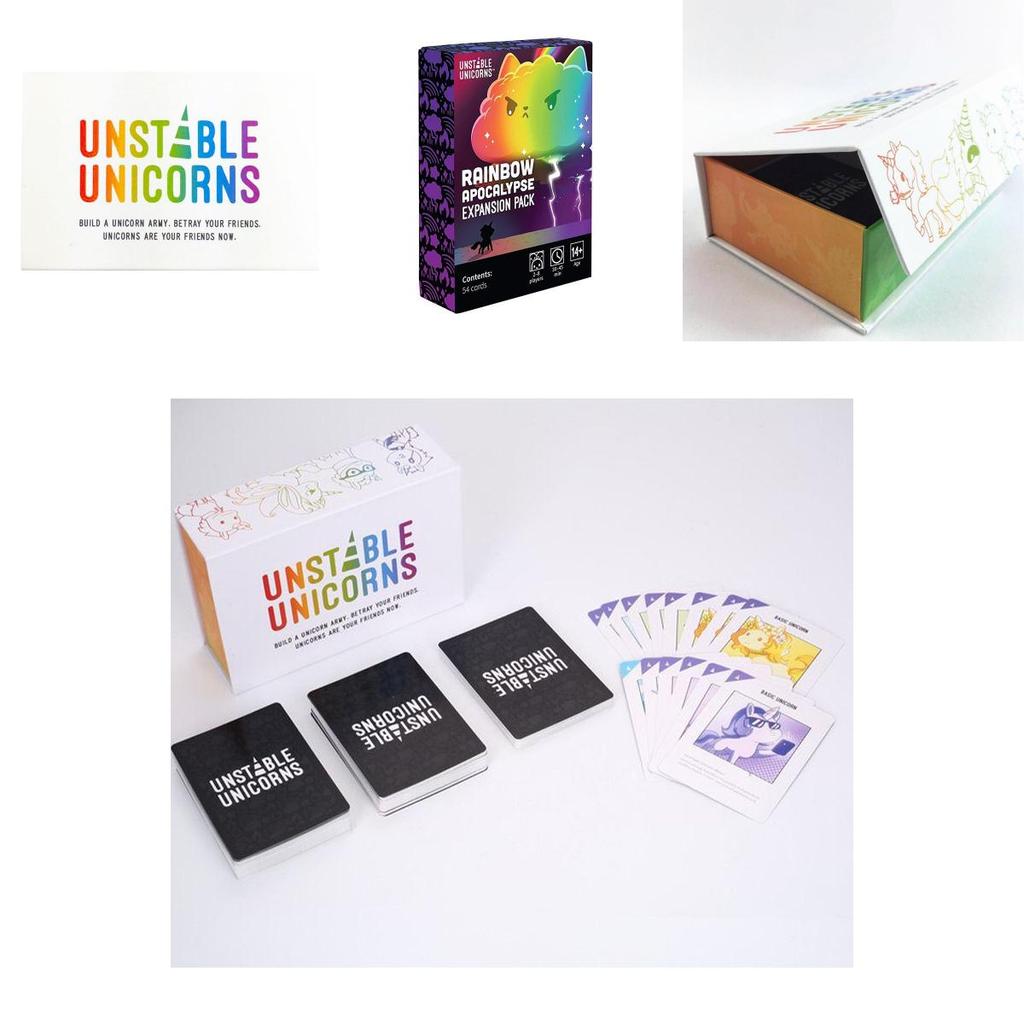 Unstable Unicorns Jogo de Cartas Expansão Nsfw Dragões Arco-Íris Pacote Festa Família