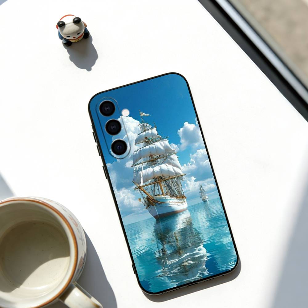 Sailing ship Phone Case Soft black For Samsung Galaxy A73,A72,A71,A70,A53,A52,A51
