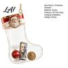 Exquisite Gold Edge Holiday Gifts Fillable Christmas Stocking Acrylic Ornament Transparent Candy Filled Tree Indoor Scene Hanging Props Decor Santa