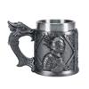 Medieval Knight Beer Mug With Dragon Handle Retro Style Stainless Steel Liner Large Capacity Tankard For Men Gifts