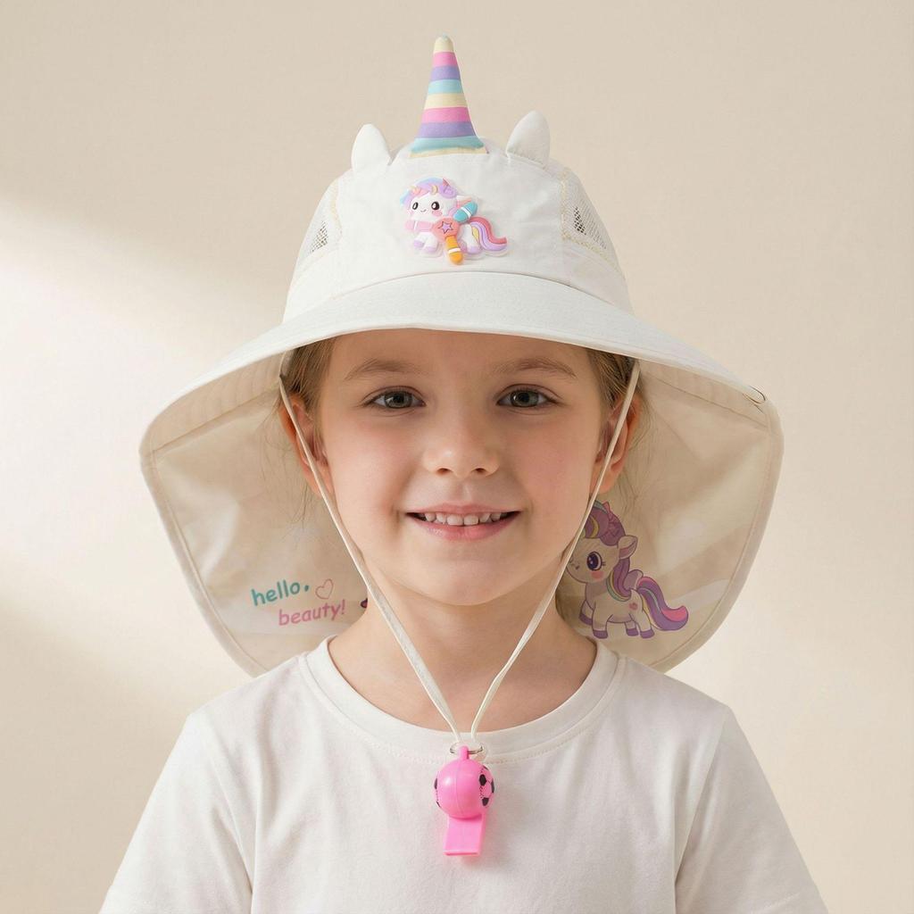2026 My Little Pony Unicorn Kids' Wide-Brim Sun Hat - Summer Sun Protection for Girls