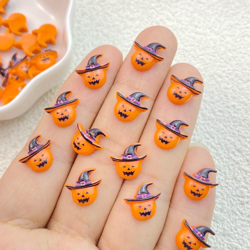 30Pcs New Cute Resin Cartoon Halloween, Christmas Collection Flat Back Manicure Parts Embellishments For Hair Bows