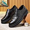 2025 Spring and Autumn New Men's Cowhide Business Casual Leather Shoes Crocodile Pattern Versatile Doudou Shoes