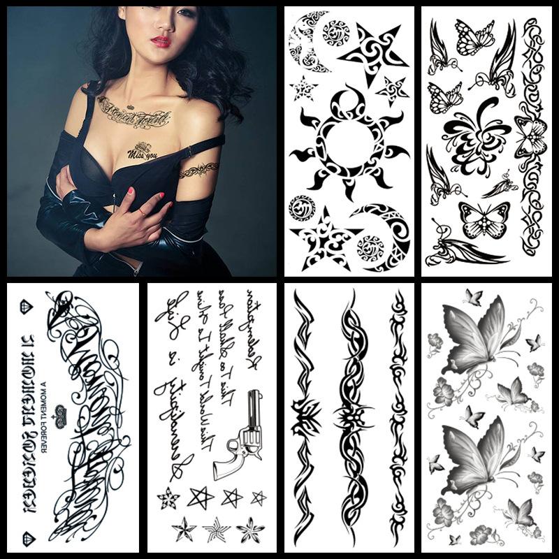 Waterproof Three-Dimensional Color Print Tattoo Sticker, Butterfly Flower Animal Tattoo