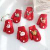 Bell Snowman Christmas Kids Mittens Full Fingers Gloves Women Knitted Gloves Santa Claus Printed