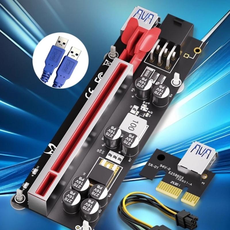 ABS Material PCIExpress X1 to X16 Extension Cable 6Pin Power for Cooling and Easy GPU Installation