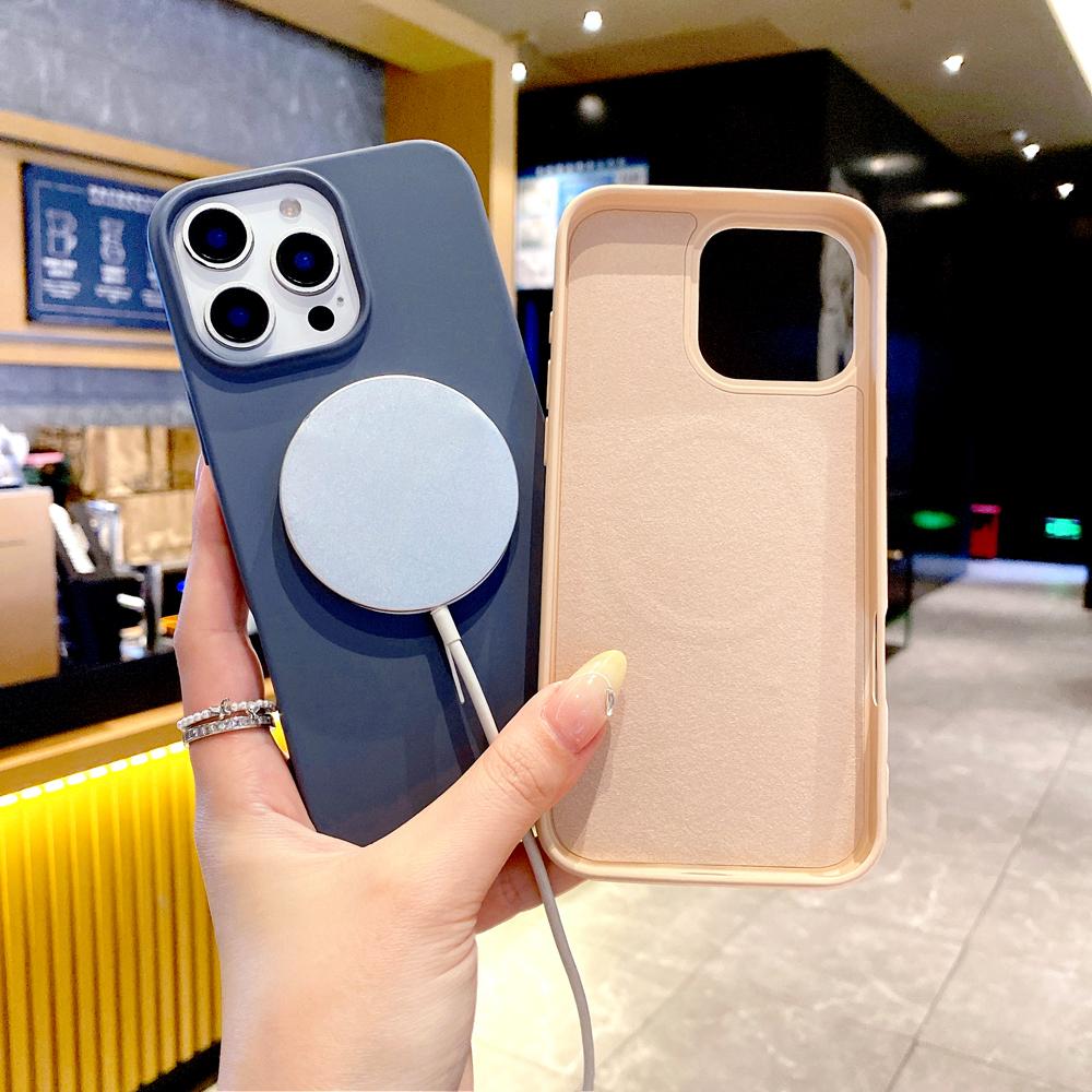 Luxury Soft Silicone Case For iPhone 17 16 15 14 13 12 11 Pro Max 16Pro 15Pro 14Pro Mag Safe Magsafe Wireless Charge Full Cover