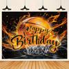 One Oversized "Happy Birthday" Basketball Background bannerDJH