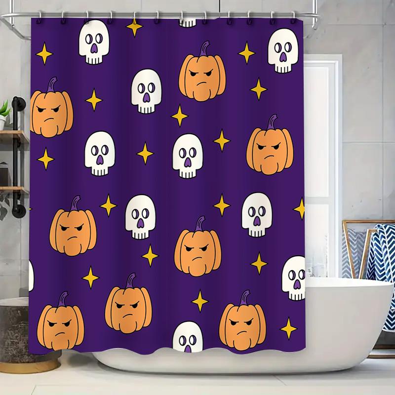 

Purple Halloween Shower Curtain with Skulls Pumpkins Festive Decoration for Bathroom Accessories Set Home Decor Buy on AliExpres 90x180cm