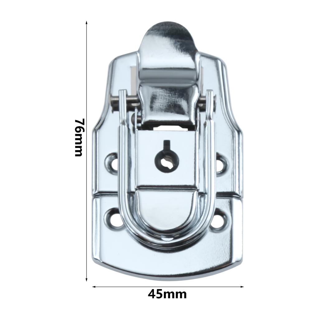 1 ks 76*45mm Klapka pro Air Box, Zavazadlový západkový zámek s klíčem, Kovová přezka pro nářadí, Kufr, Nářadí, Kovový díl Stříbrná/Černá