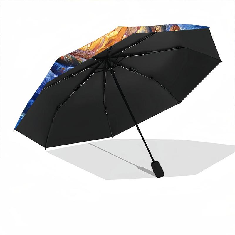 1pc Cosmic Spiral Automatic Umbrella - Automatic Opening And Closing, Sturdy Iron Frame, Portable Folding Design Yy251018178