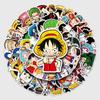 50 Sheets One Piece Anime Stickers: Waterproof Graffiti Decals for Laptops, Skateboards, Cars, Motorcycles, and Guitars