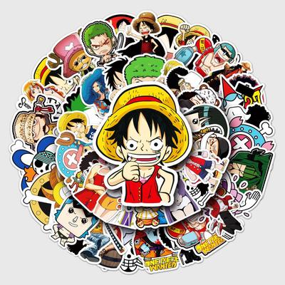 50 Blatt One Piece Anime-Aufkleber: Wasserdichte Graffiti-Aufkleber für Laptops, Skateboards, Autos, Motorräder und Gitarren