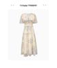 Elegant French Floral Print Summer Dress - V-neck Puff Sleeve High Waist, Sweet or Cool Style