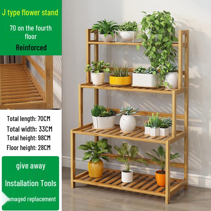 Bamboo Multi-Tier Indoor Plant Stand for Succulents and Flowers