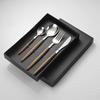 4pcs Home Dinnerware Stainless Steel Knife Fork Spoon Mirror Silver Golden Wooden Handle Dishwasher Kitchen Western Flatware